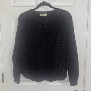 Michael Kors Charcoal Cable Knit Crewneck Sweater